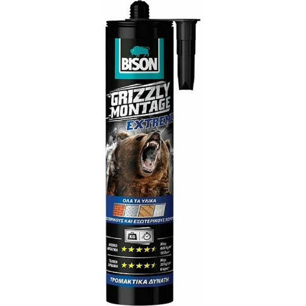 Κόλλα Κατασκευαστή Grizzly Montage Extreme 435gr Bison