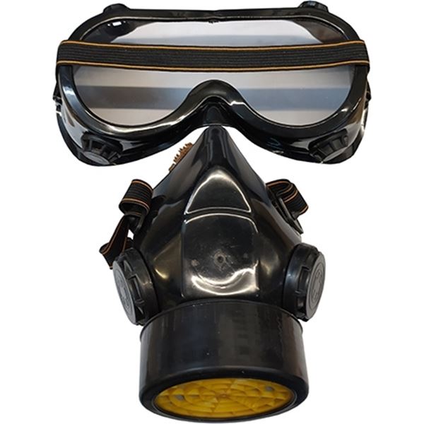 Μάσκα Προστασίας με Φίλτρο Άνθρακα Μονή με Γυαλιά 6855 TechBoss