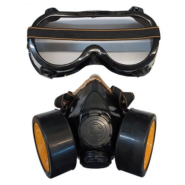 Μάσκα Προστασίας με Φίλτρο Άνθρακα Διπλή με Γυαλιά 6856 TechBoss
