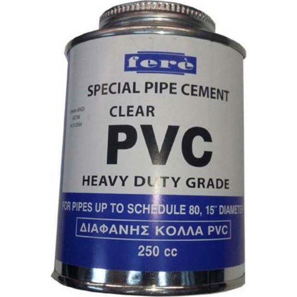 Κόλλα PVC Διάφανη Βαρέως Τύπου 250ml Fere