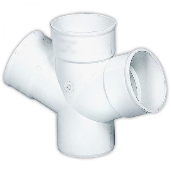 Ημιτάφ Διπλής Διακλάδωσης (Ψ) Αποχέτευσης PVC Λευκό Φ75xΦ50xΦ50 Drivaplast