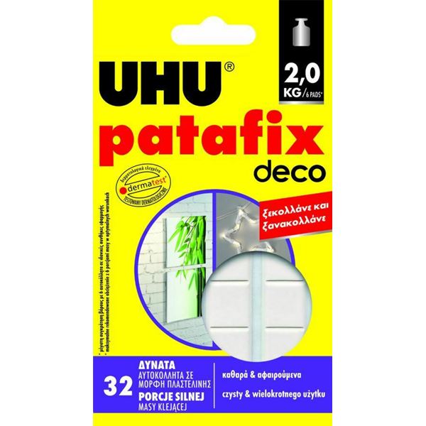Αυτοκόλλητα Πλαστελίνης PATAFIX DECO 32τεμ. 35867 UHU