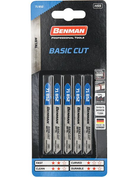 Πριονολάμες για Μέταλλο 76,5mm Basic Cut HSS 5τεμ. 71852 Benman