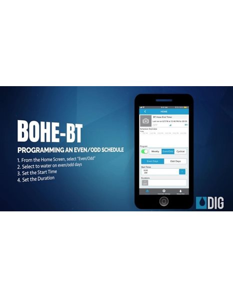 Προγραμματιστής Ποτίσματος Μπαταρία με Bluetooth BOHE-BT DIG