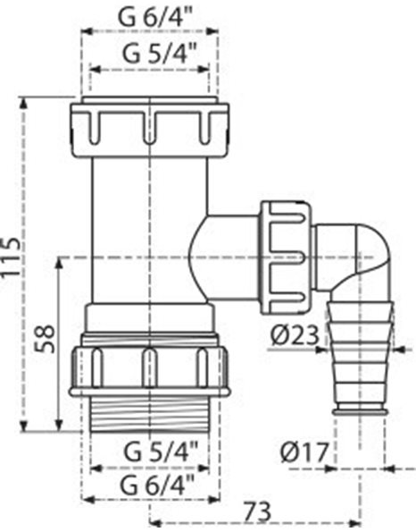 Προσθήκη Πλαστική για Σιφώνι Νιπτήρα 1 1/4″ με Εξαγωγή για Σωλήνα Αποχέτευσης Πλυντηρίου A300 Alcaplast