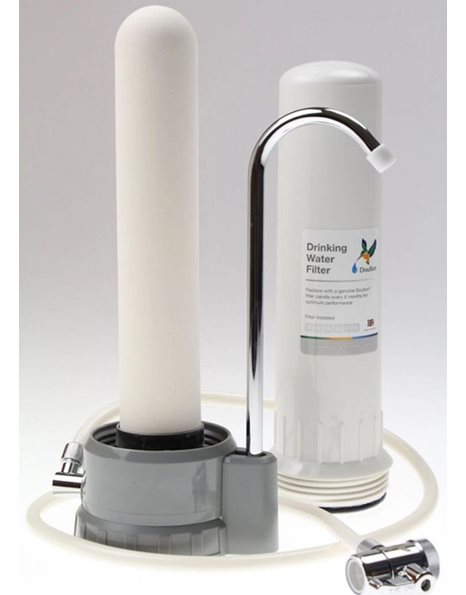 Συσκευή Φίλτρου Νερού Άνω Πάγκου HCP Λευκή Κατά των Αλάτων με Φίλτρο Ultracarb® SI 0,5μm Doulton