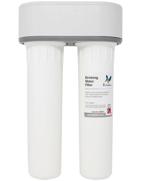 Συσκευή Φίλτρου Νερού Κάτω Πάγκου 3/8" HIP DUO Σετ Βρυσάκι Ρητίνη Cleansoft, Ultracarb 0,5μm Doulton