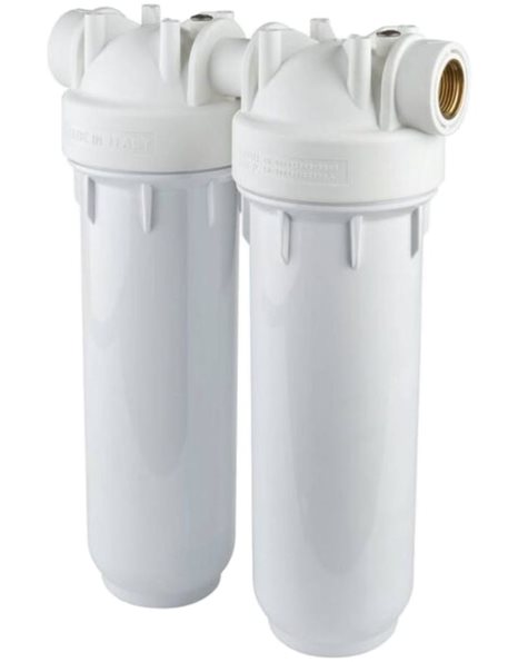 Συσκευή Φίλτρου Νερού Κάτω Πάγκου DP Duo Διπλό με Βρυσάκι (ΣΕΤ) Atlas Filtri 10" 