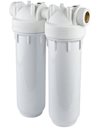 Συσκευή Φίλτρου Νερού Κάτω Πάγκου DP Duo Διπλό 1/2" με Βρυσάκι 15cm - 1/2" (ΣΕΤ) Atlas Filtri 10"