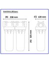 Συσκευή Φίλτρου Νερού Κάτω Πάγκου 3GSL DUO Διπλό Μπλέ 1/2" με Βρυσάκι (ΣΕΤ) Pentek 10"