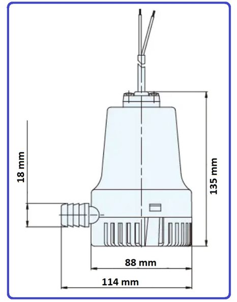 Αντλία Νερού Υποβρύχια Σεντίνας για Σκάφος 24V/DC Φ18 - 600Gal/h 03302 TMC
