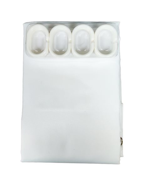 Κουρτίνα Μπάνιου με Κρίκου Λευκή 180cmX200cm IH-2501