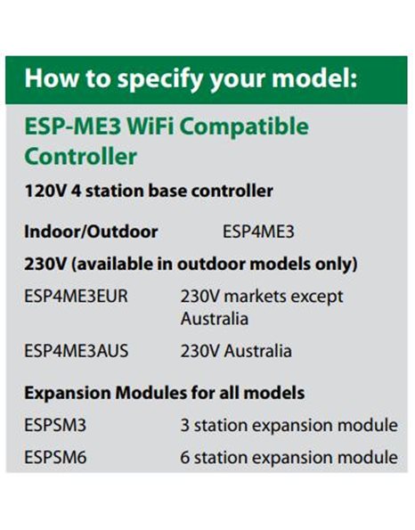Προγραμματιστής Ρεύματος 4 Στάσεων Επεκτάσιμος έως 22 Στάσεων LNK WiFi Ready Εξωτερικού Χώρου ESP-ME-4 Rain Bird