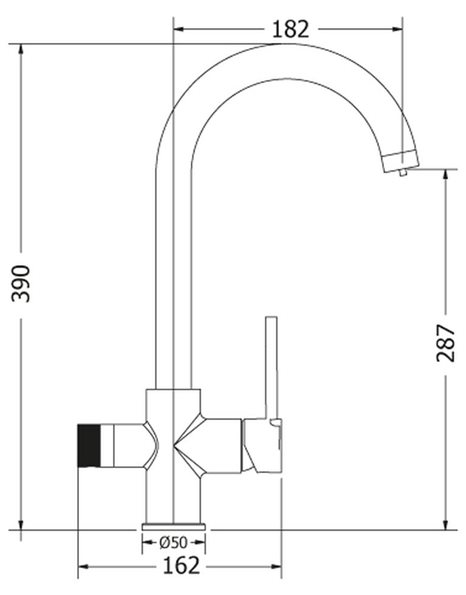 Μπαταρία Νεροχύτη Πάγκου Δύο Εξόδων - Tριών Παροχών για Φίλτρα Νερού Modea Line 00-02090/3 Viospiral