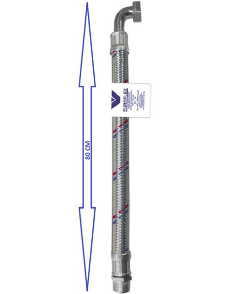 Σπιράλ Σύνδεσης για Αντλία Νερού 1"x1" Αρσενικό - Θηλυκό με Γωνία Euroflec Acciaio Viospiral