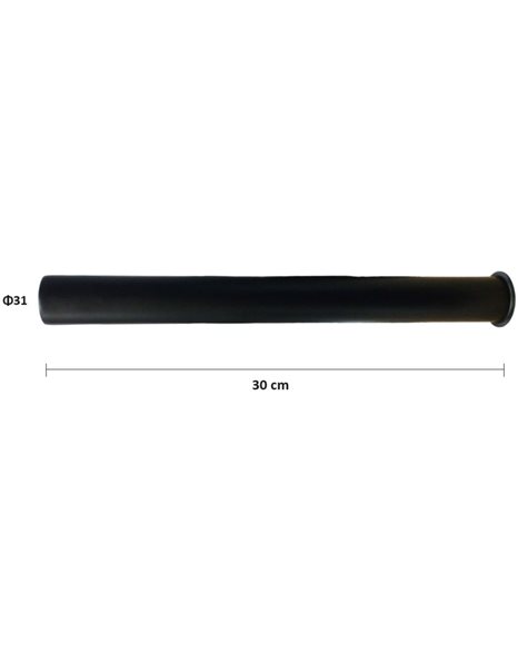 Σωλήνας Ουρά Σιφωνιού Φ32 / 300mm Μαύρο Ματ 127312 Interflex